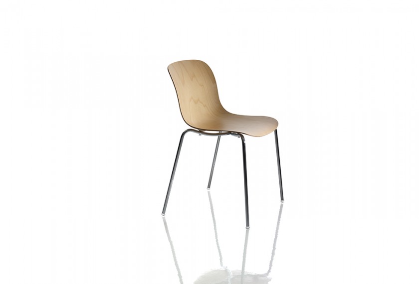 Chaise empilable Troy Assise Bois, Magis