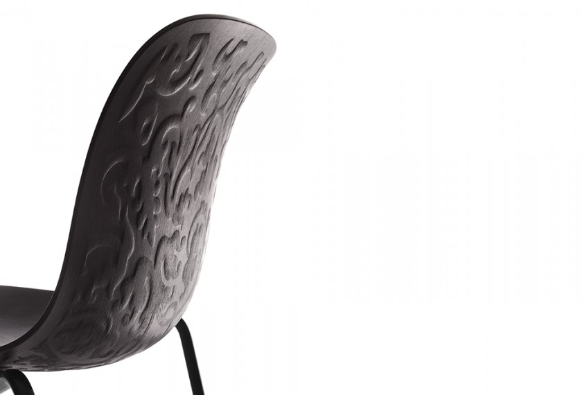 Chaise empilable Troy Assise Bois, Magis