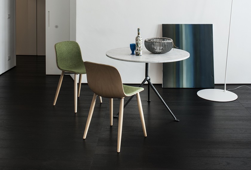 Chaise empilable Troy Assise Bois, Magis